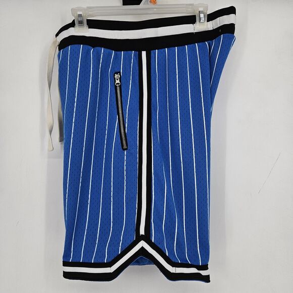 Bascom Projects‎ Shorts Mens Large 1993 XXV Basketball White Blue Pin Stripe - Picture 11 of 13